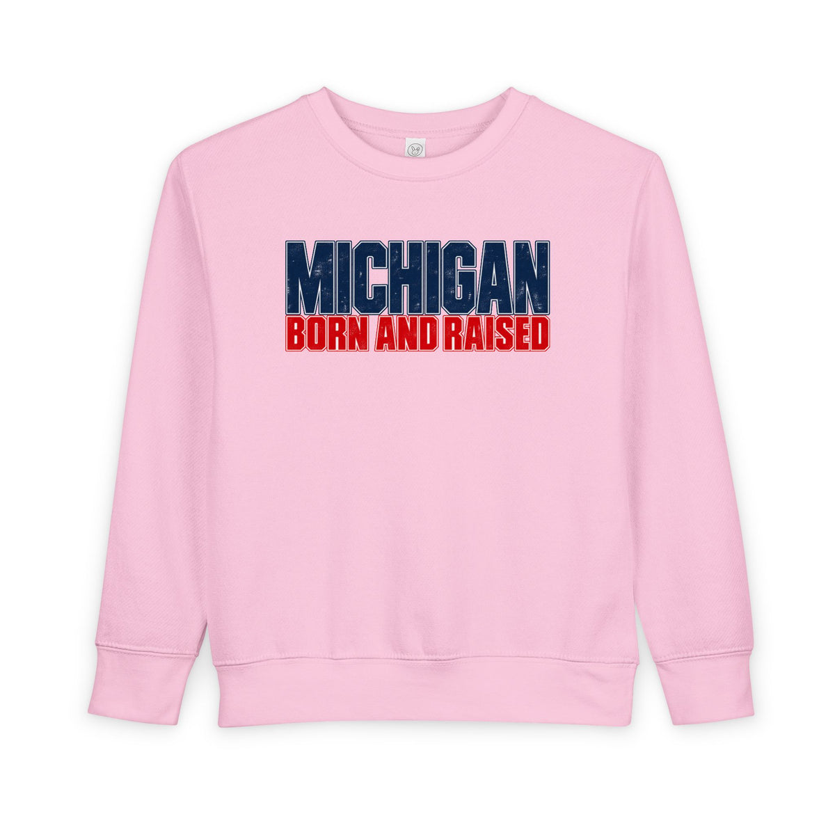 Michigan Born and Raised Modern Streetwear Unisex Toddler Sweatshirt