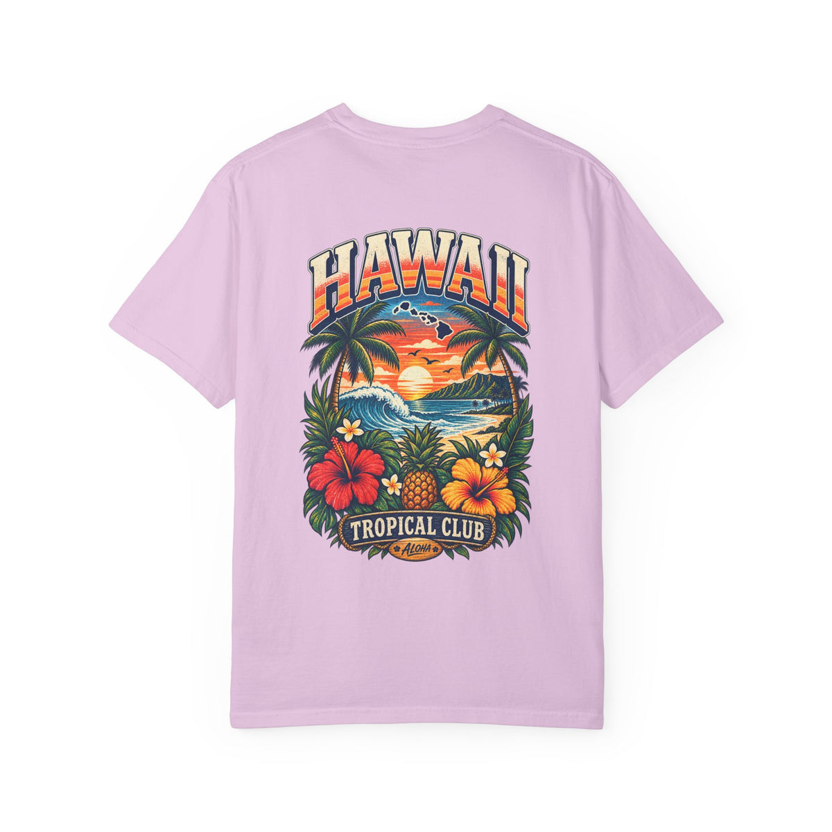 Hawaii Tropical Club Unisex Comfort Color 1717 Streetwear Graphic Tee
