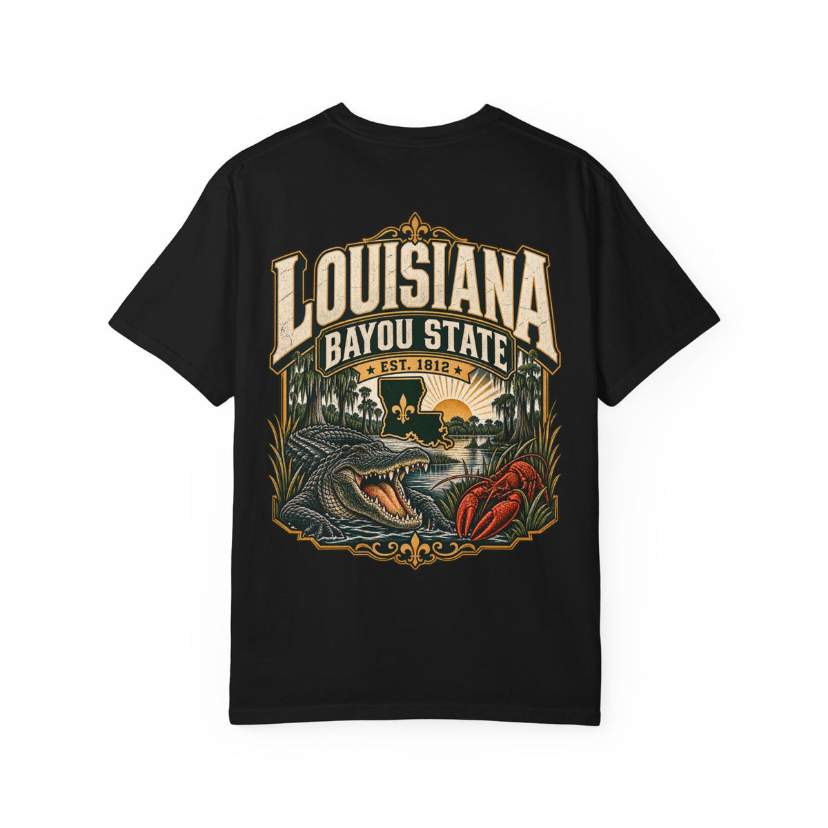 Louisiana Bayou Legacy Unisex Comfort Color 1717 Streetwear Graphic Tee