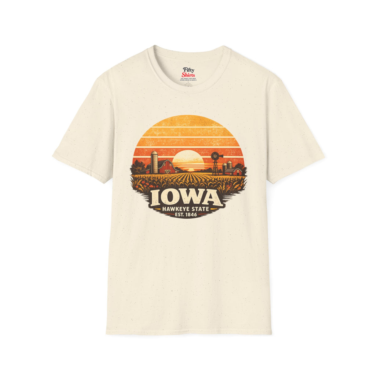 Iowa Prairie Sunset Unisex Softstyle T Shirt State Pride Graphic Tee Collections FS03