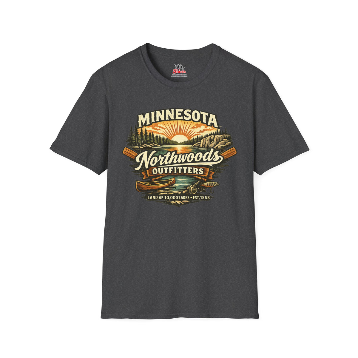 Minnesota Northwoods Outfitters Unisex Softstyle T Shirt State Pride Graphic Tee Collections FS03