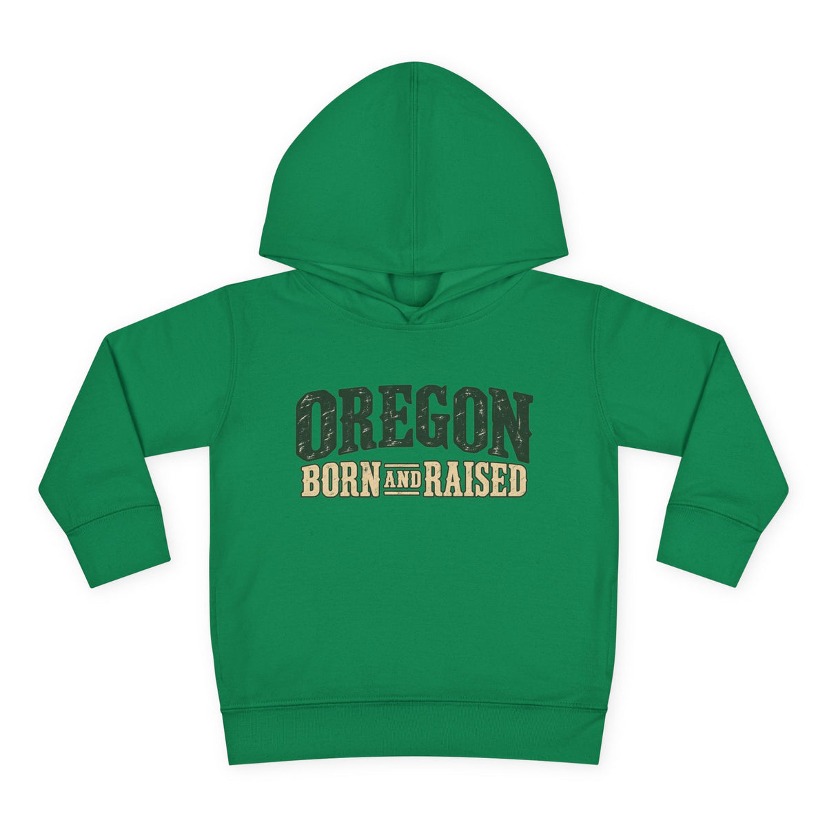 Oregon Born and Raised Rustic Pacific Northwest Unisex Toddler Pullover Fleece Hoodie
