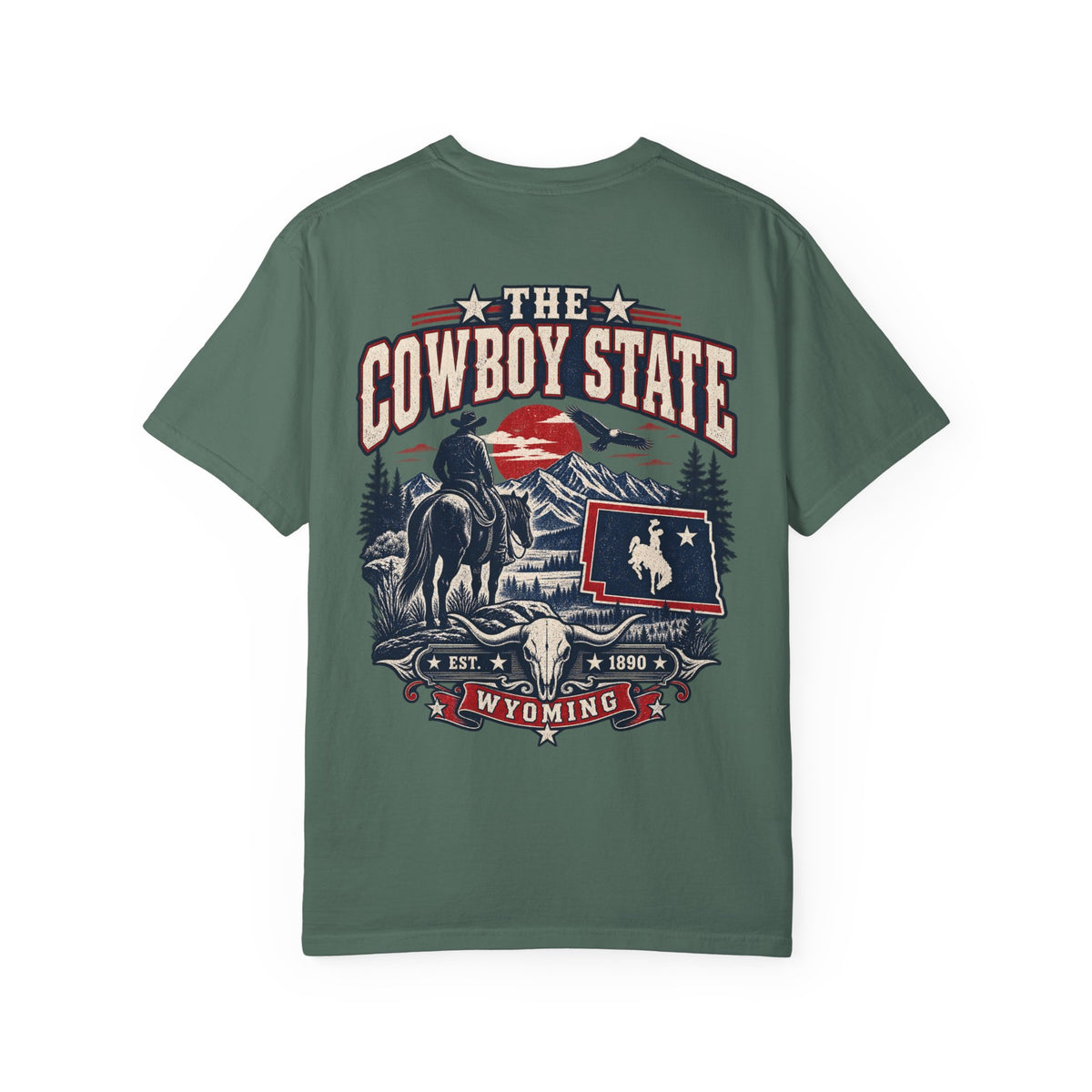 Wyoming The Cowboy State Unisex Comfort Color 1717 Streetwear Graphic Tee