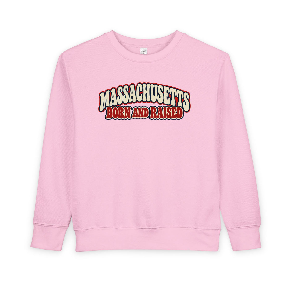 Massachusetts Born and Raised Retro 1970s Unisex Toddler Sweatshirt
