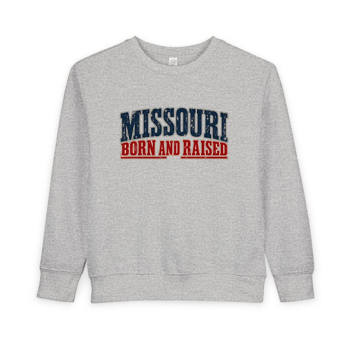 Missouri Born and Raised Old-School Americana Unisex Toddler Sweatshirt Graphic