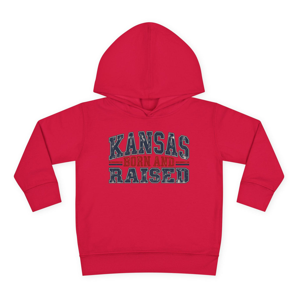 Kansas Born and Raised Vintage Americana Unisex Toddler Pullover Fleece Hoodie