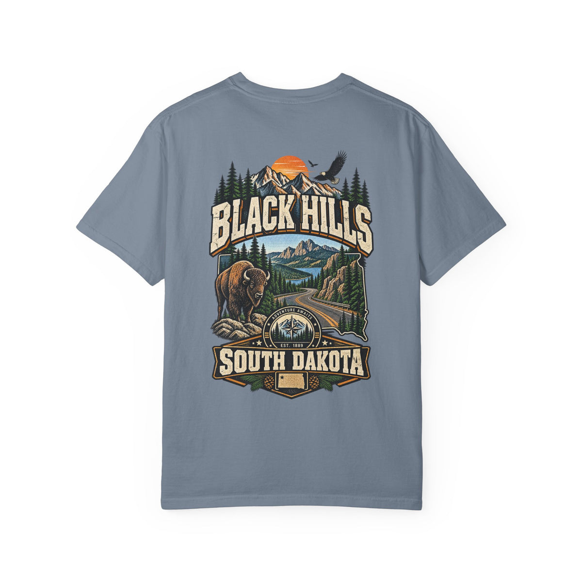 Black Hills South Dakota Unisex Comfort Color 1717 Streetwear Graphic Tee