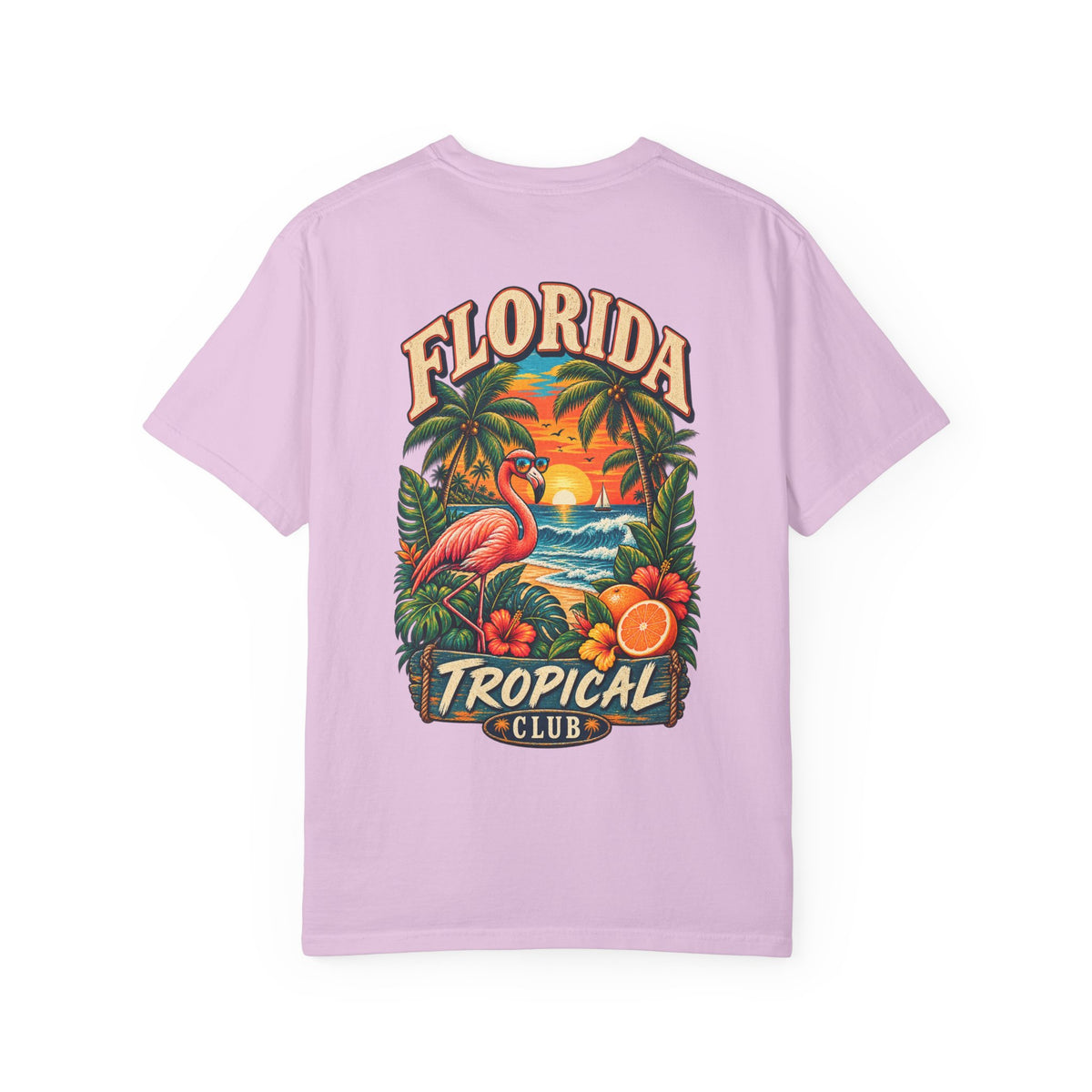 Florida Tropical Club Unisex Comfort Color 1717 Streetwear Graphic Tee