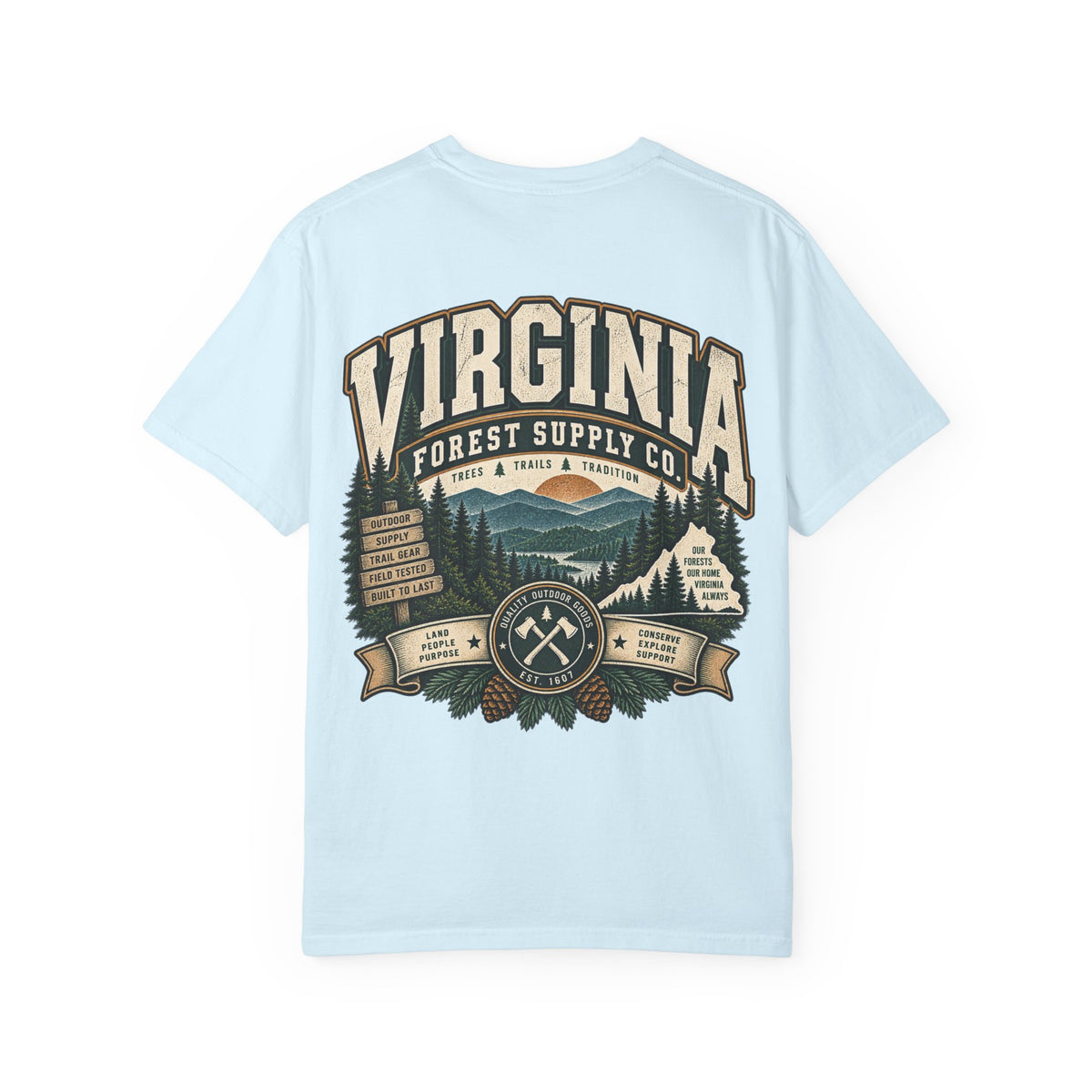 Virginia Forest Supply Co Unisex Comfort Color 1717 Streetwear Graphic Tee