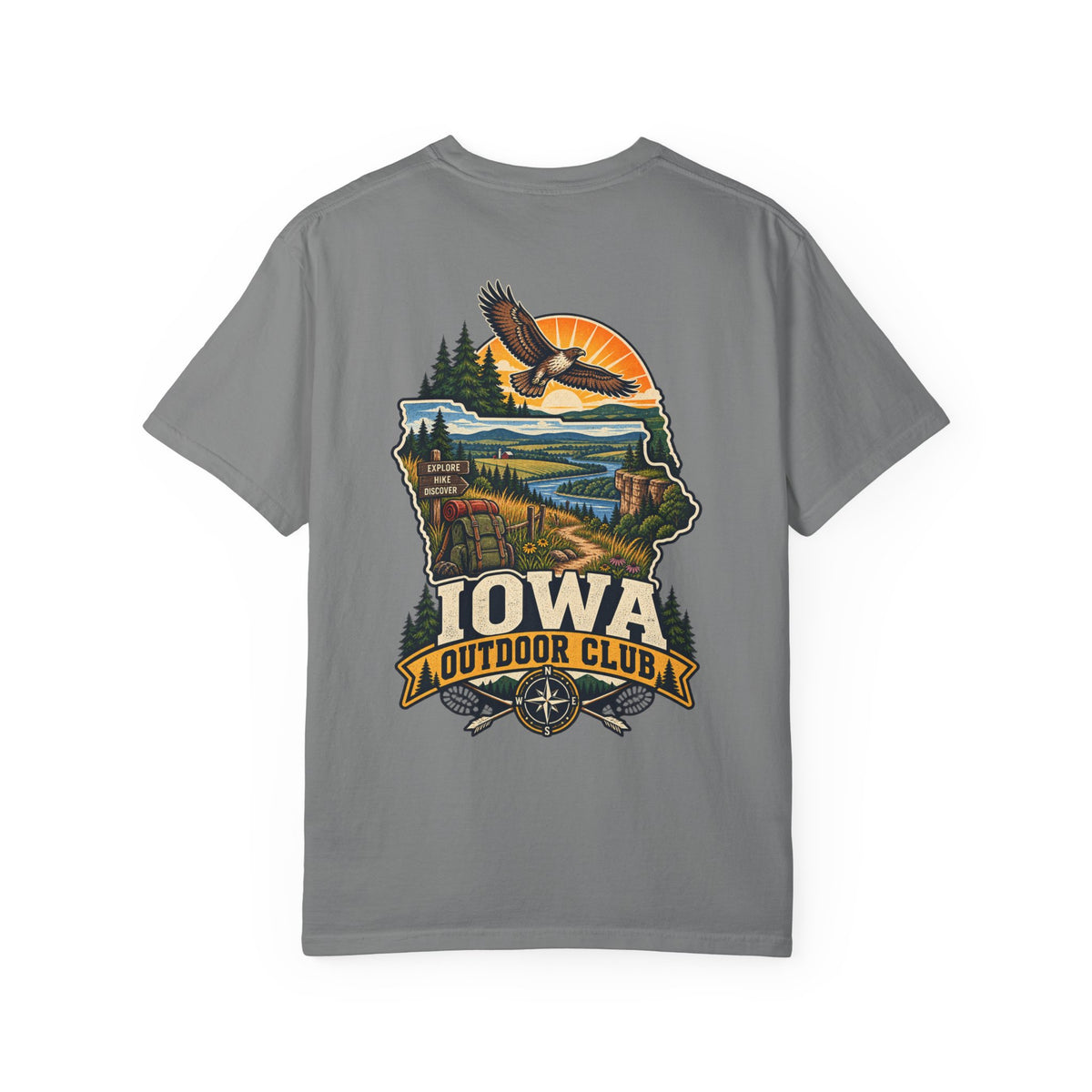 Iowa Outdoor Club Unisex Comfort Color 1717 Streetwear Graphic Tee