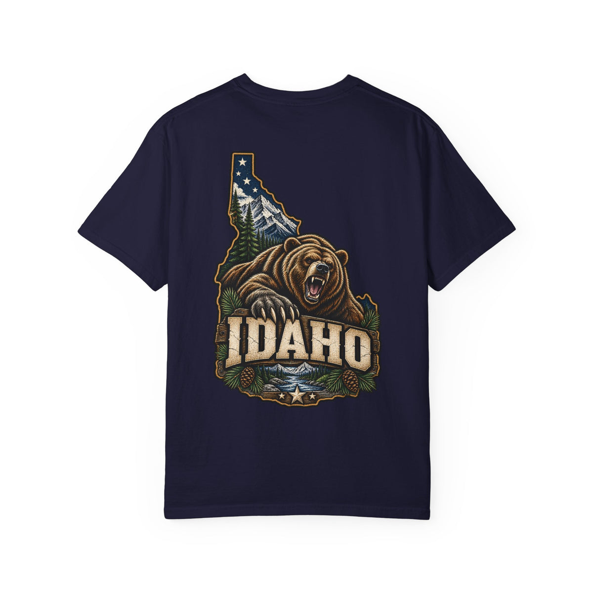Idaho Bear Emblem Unisex Comfort Color 1717 Streetwear Graphic Tee