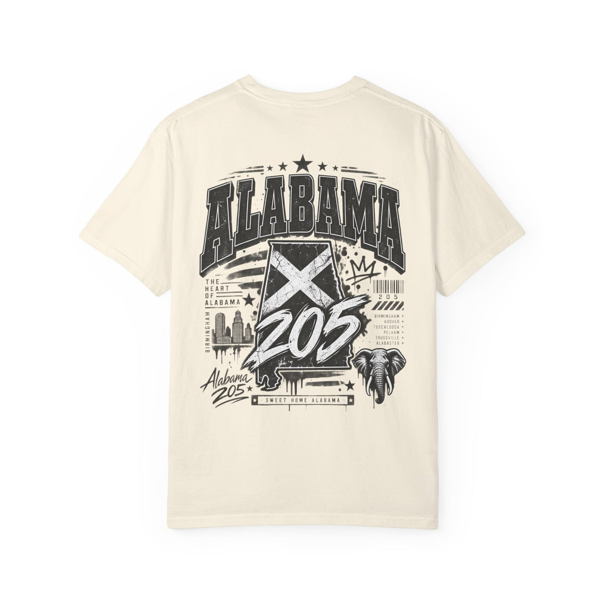 Alabama 205 Unisex Comfort Color 1717 Streetwear Graphic Tee