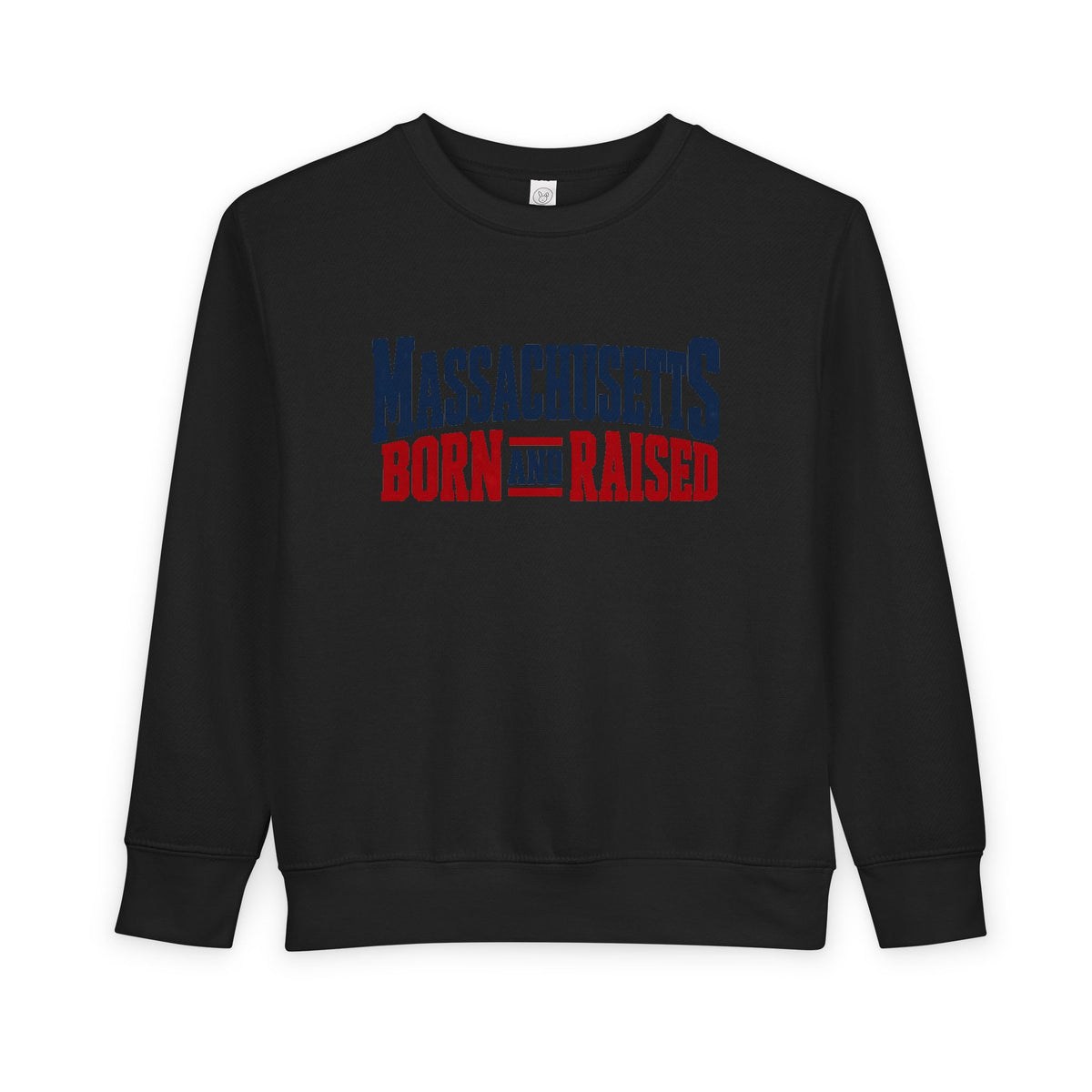 Massachusetts Born and Raised Bold Americana Unisex Toddler Sweatshirt