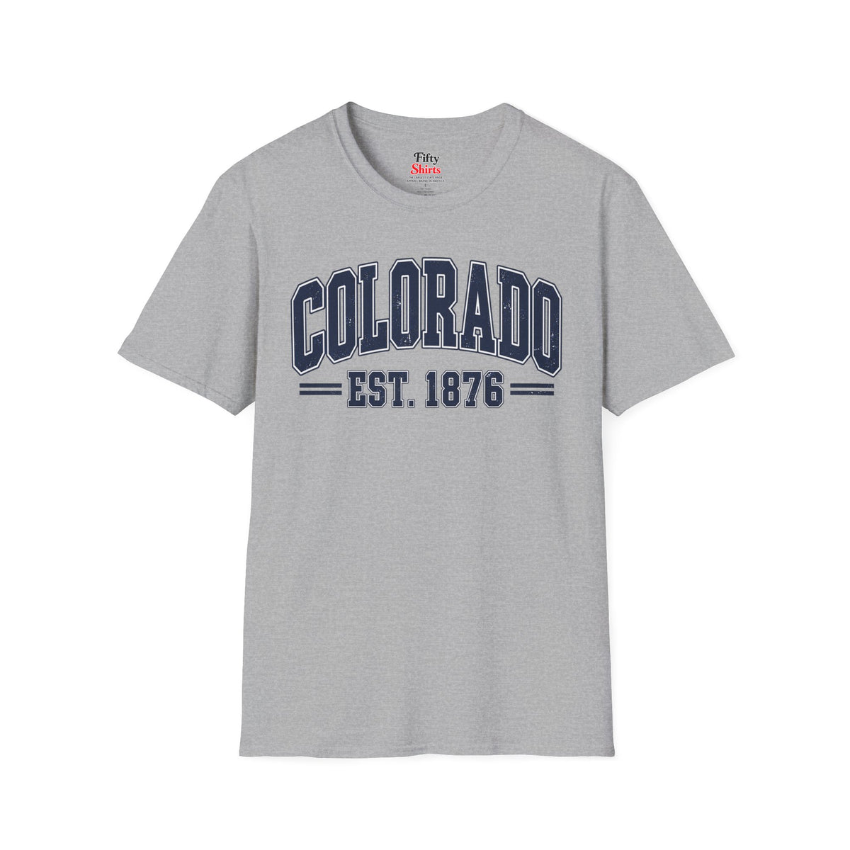 Colorado EST. 1876 Unisex Softstyle T Shirt State Name Graphic Tee