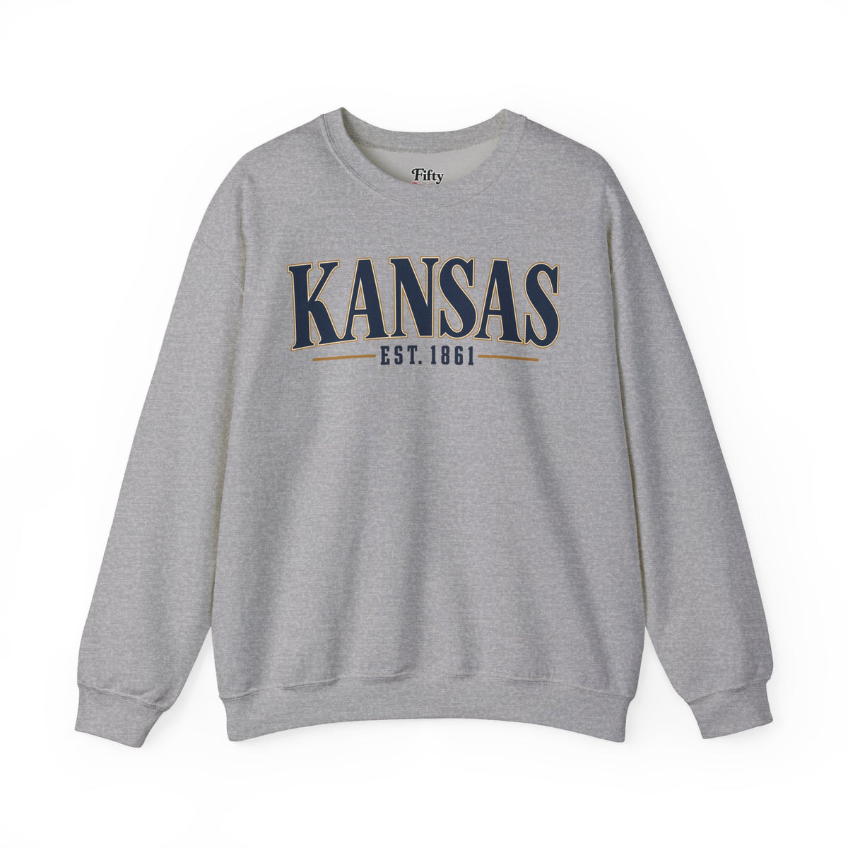 Kansas Est 1861 Unisex Crewneck Sweatshirt State Name Graphic