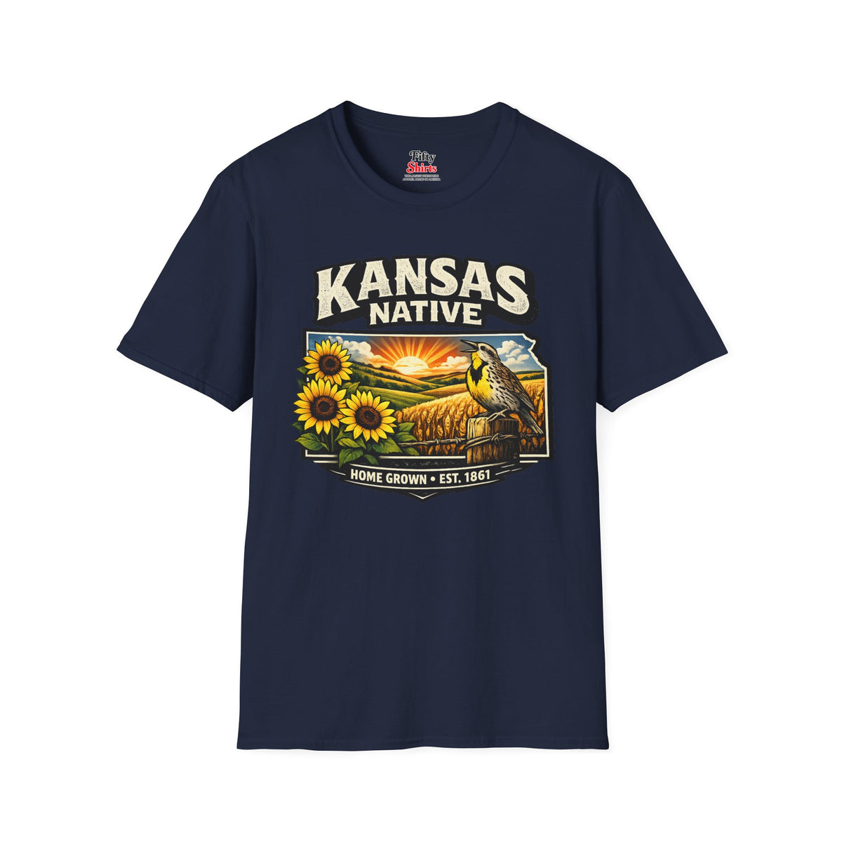 Kansas Native Unisex Softstyle T Shirt State Pride Graphic Tee Collections FS03