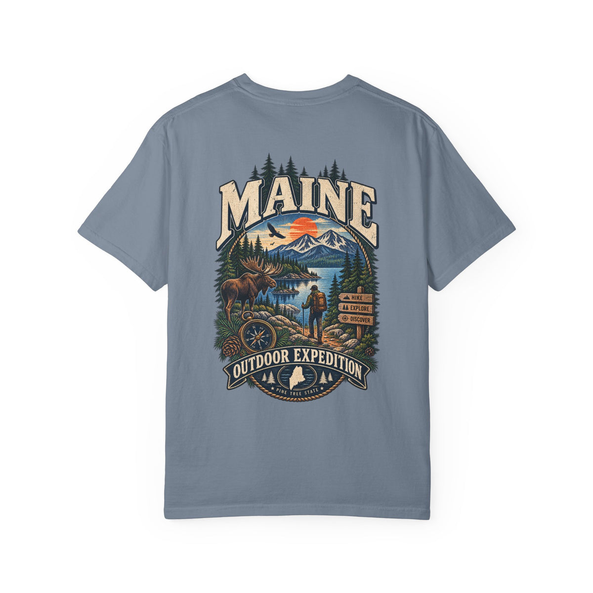 Maine Outdoor Expedition Unisex Comfort Color 1717 Streetwear Graphic Tee