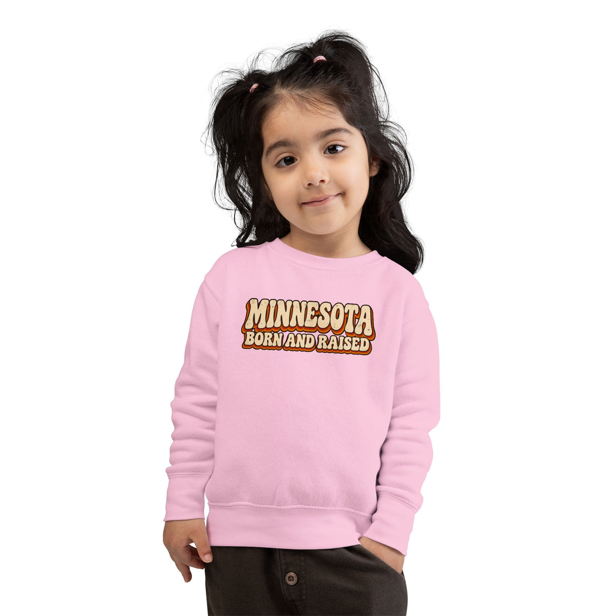 Minnesota Born and Raised Retro 1970s Unisex Toddler Sweatshirt