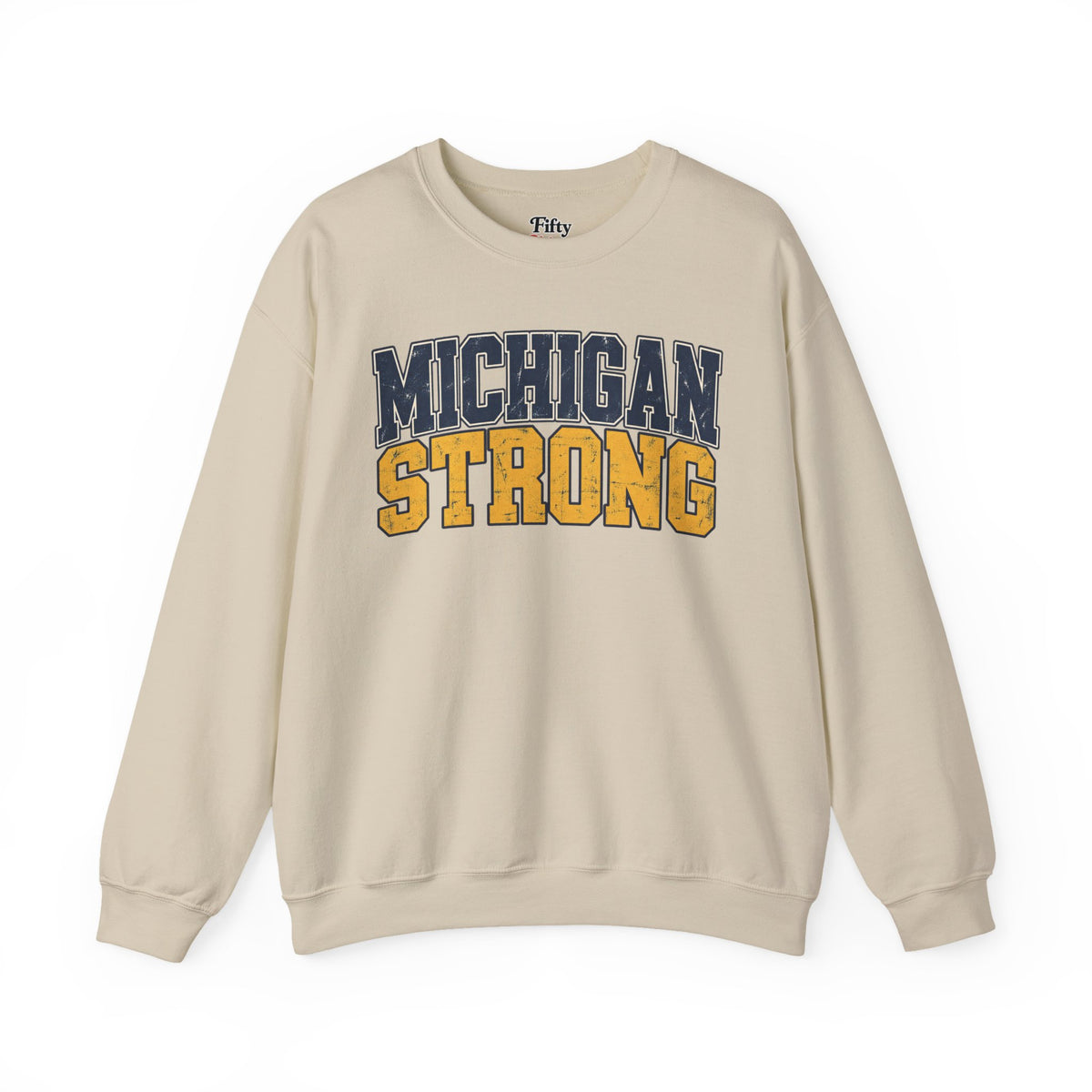 Michigan Strong Unisex Crewneck Sweatshirt State Name Graphic