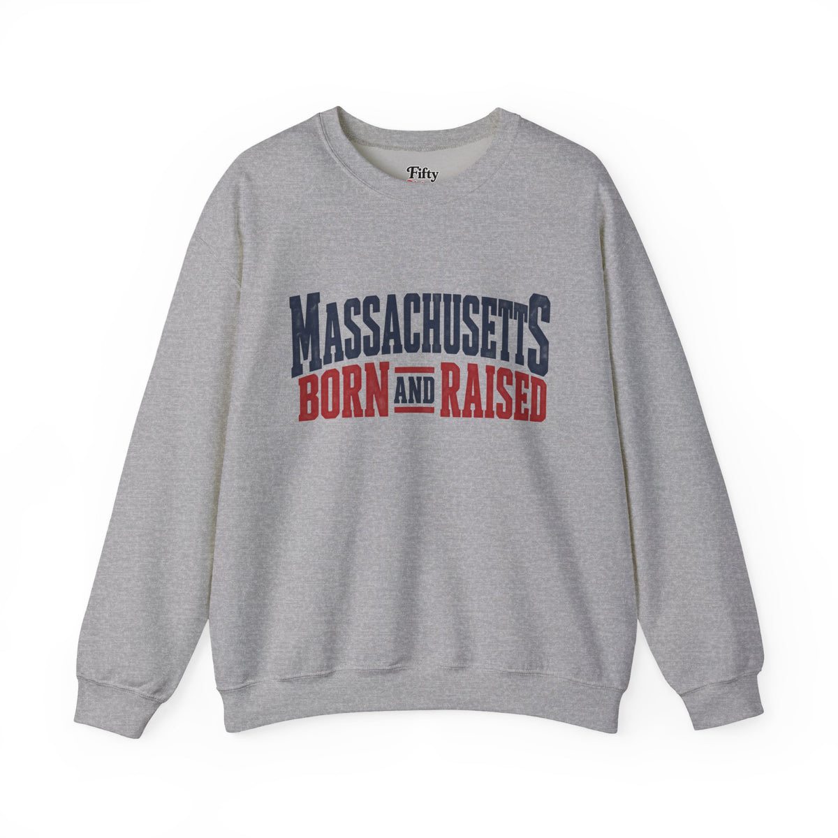 Massachusetts Born and Raised Bold Americana Unisex Sweatshirt Graphic