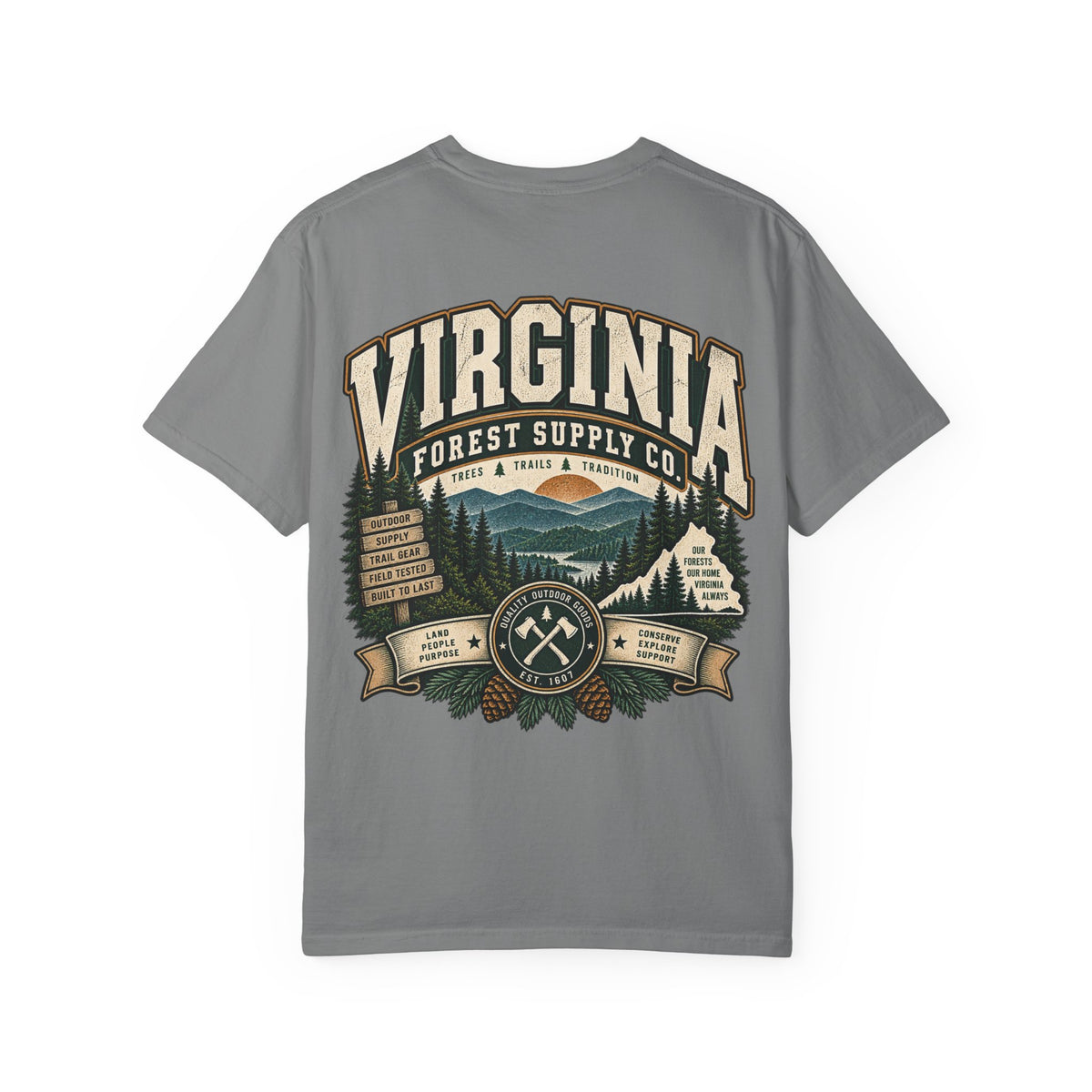 Virginia Forest Supply Co Unisex Comfort Color 1717 Streetwear Graphic Tee