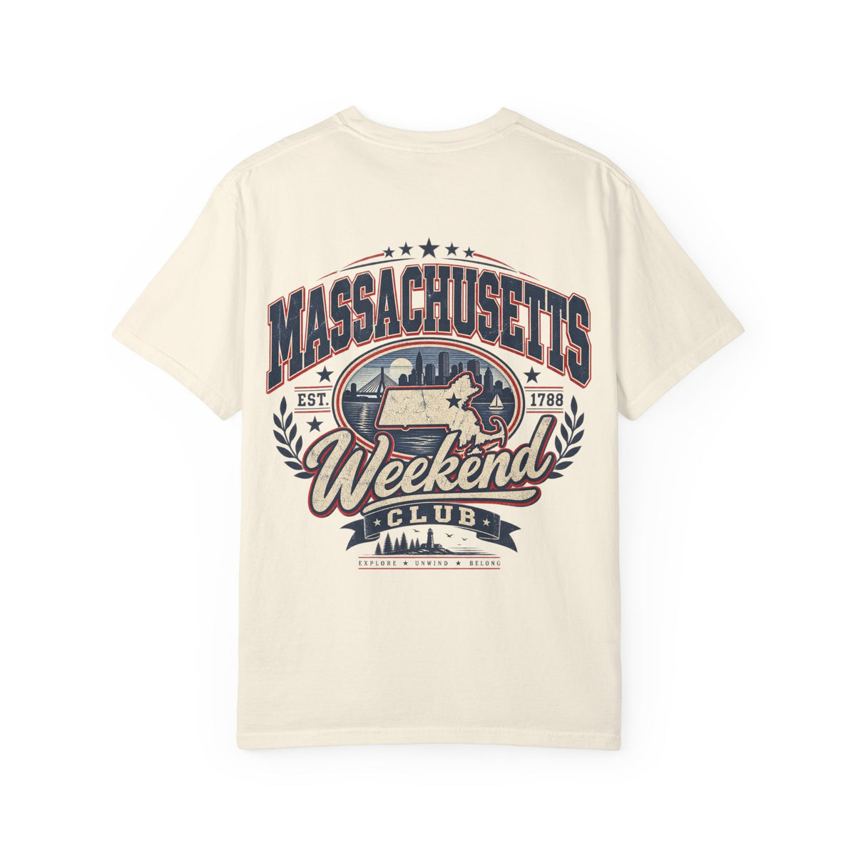 Massachusetts Weekend Club Unisex Comfort Color 1717 Streetwear Graphic Tee