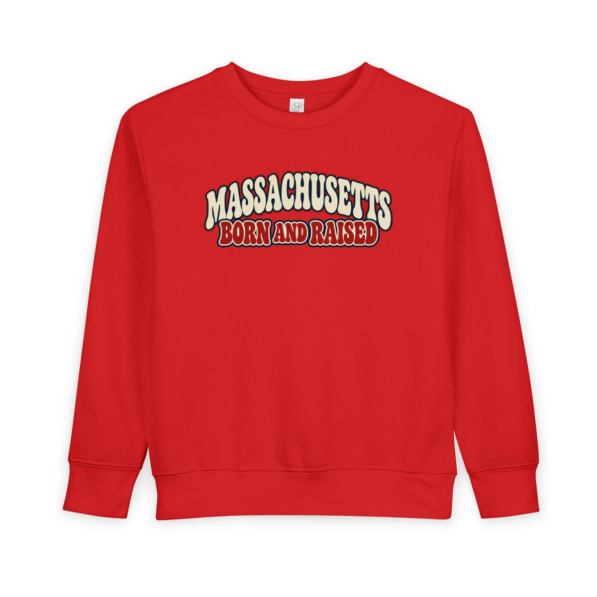 Massachusetts Born and Raised Retro 1970s Unisex Toddler Sweatshirt