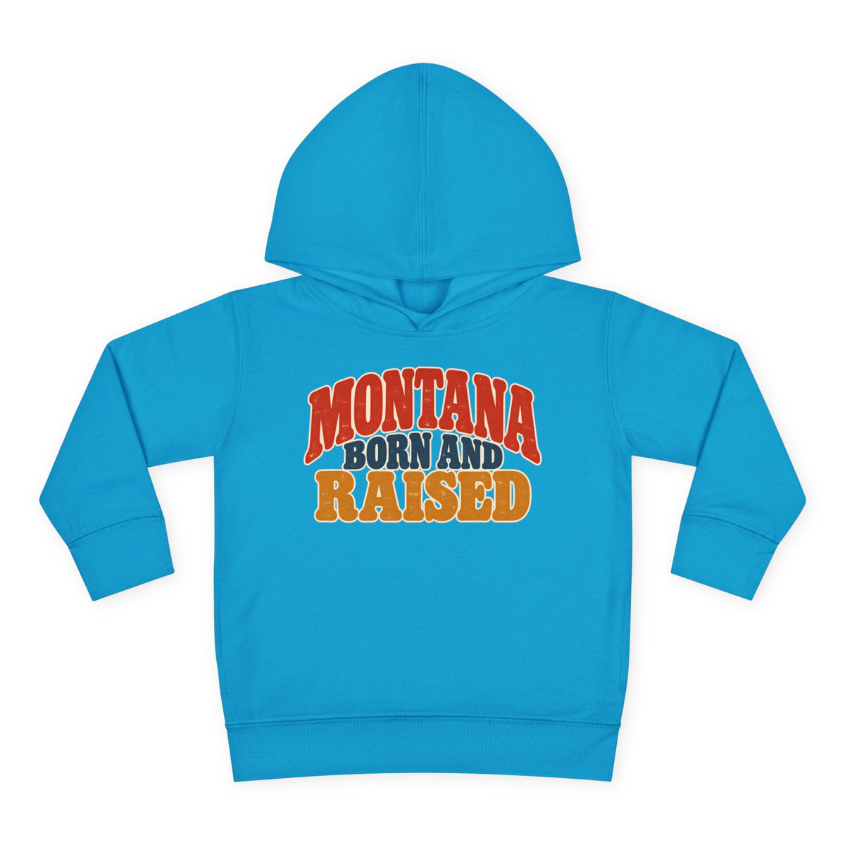 Montana Born and Raised Retro 1970s Unisex Toddler Pullover Fleece Hoodie