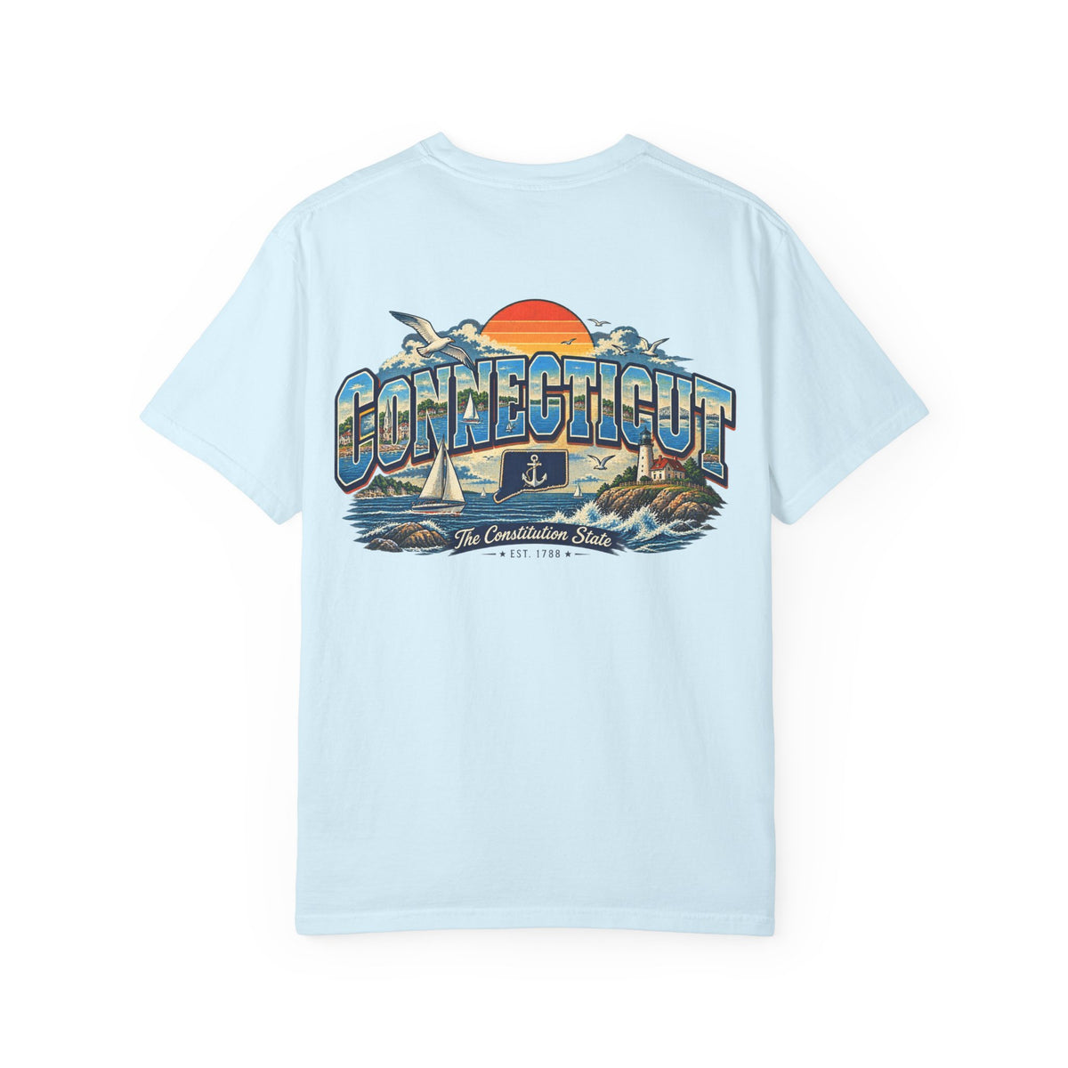 Connecticut Coastline Unisex Comfort Color 1717 Streetwear Graphic Tee