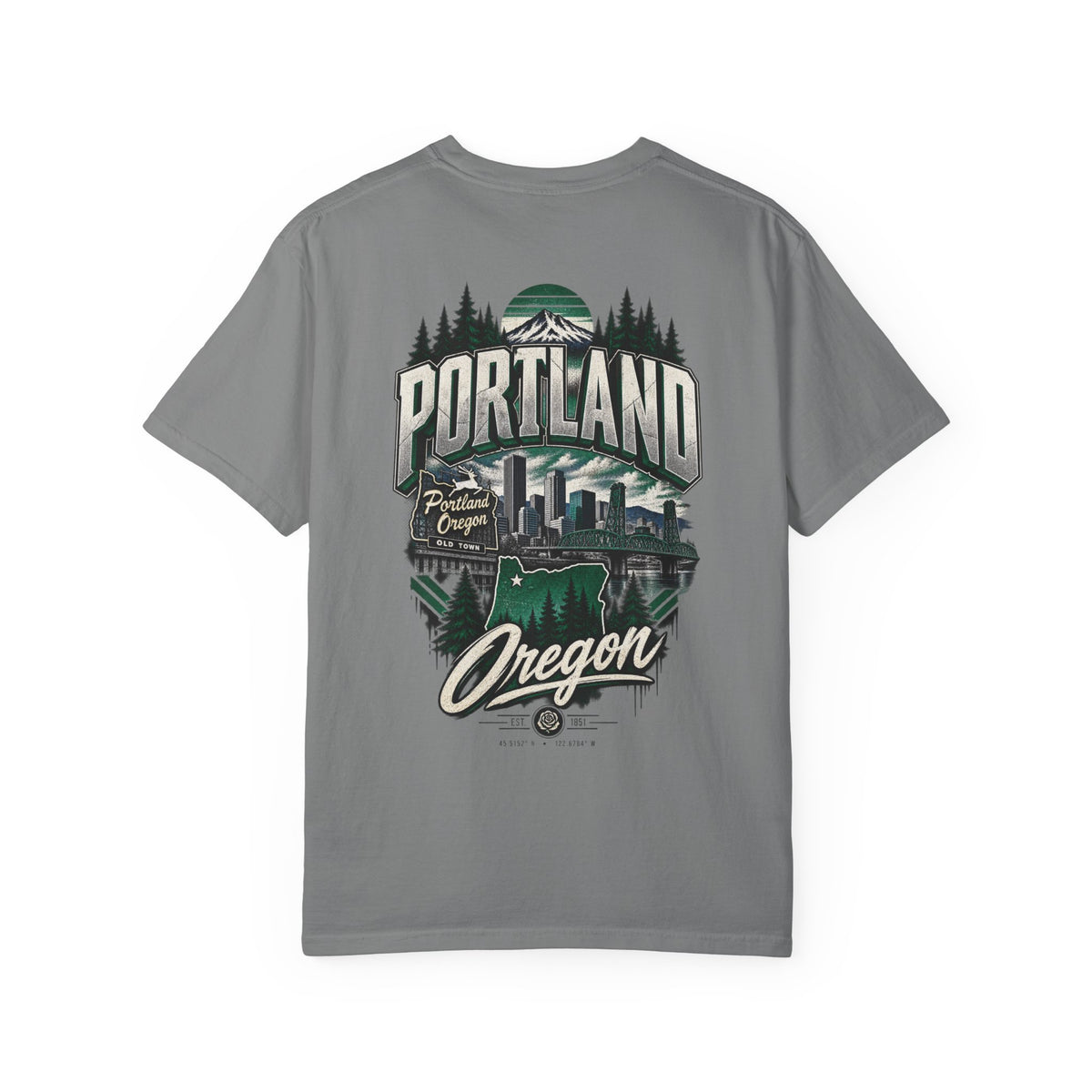 Portland Oregon Unisex Comfort Color 1717 Streetwear Graphic Tee