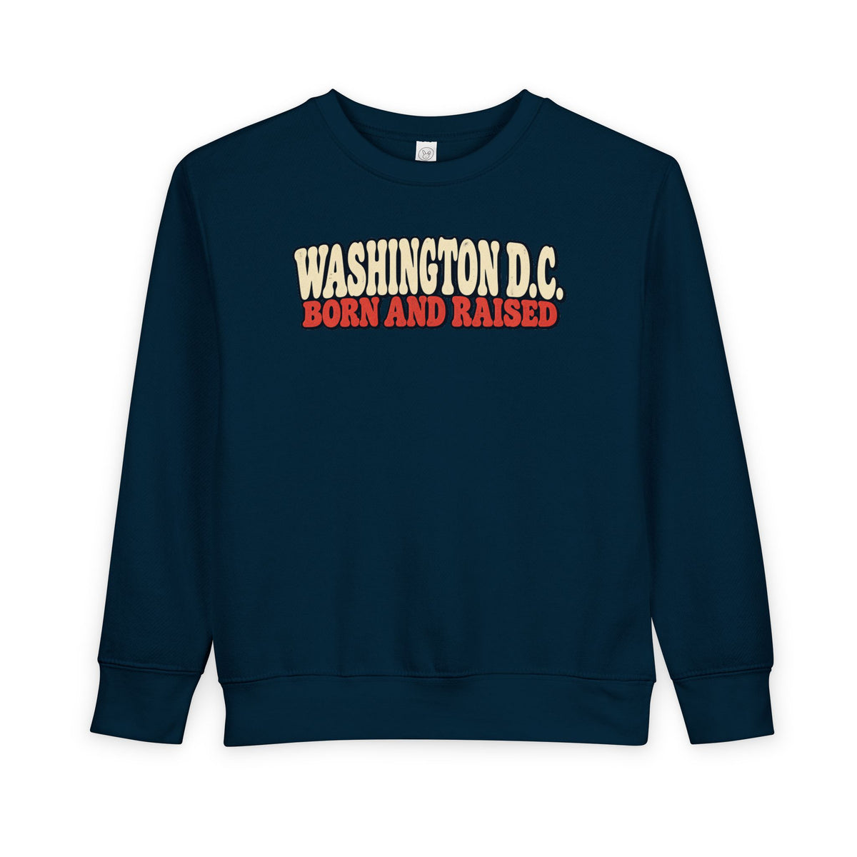 Washington DC Born and Raised Retro 1970s Unisex Toddler Sweatshirt