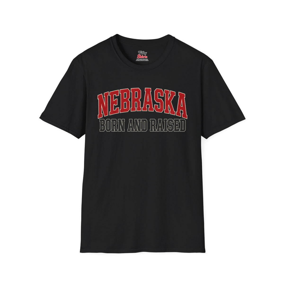 Nebraska Born and Raised Unisex Softstyle T Shirt State Name Graphic Tee