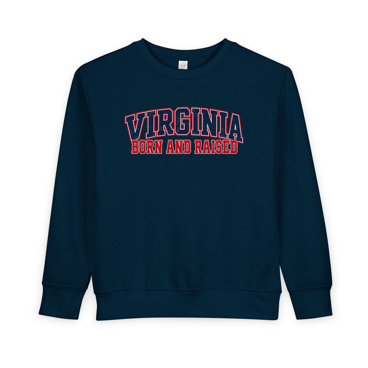 Virginia Born and Raised Classic Collegiate Unisex Toddler Sweatshirt