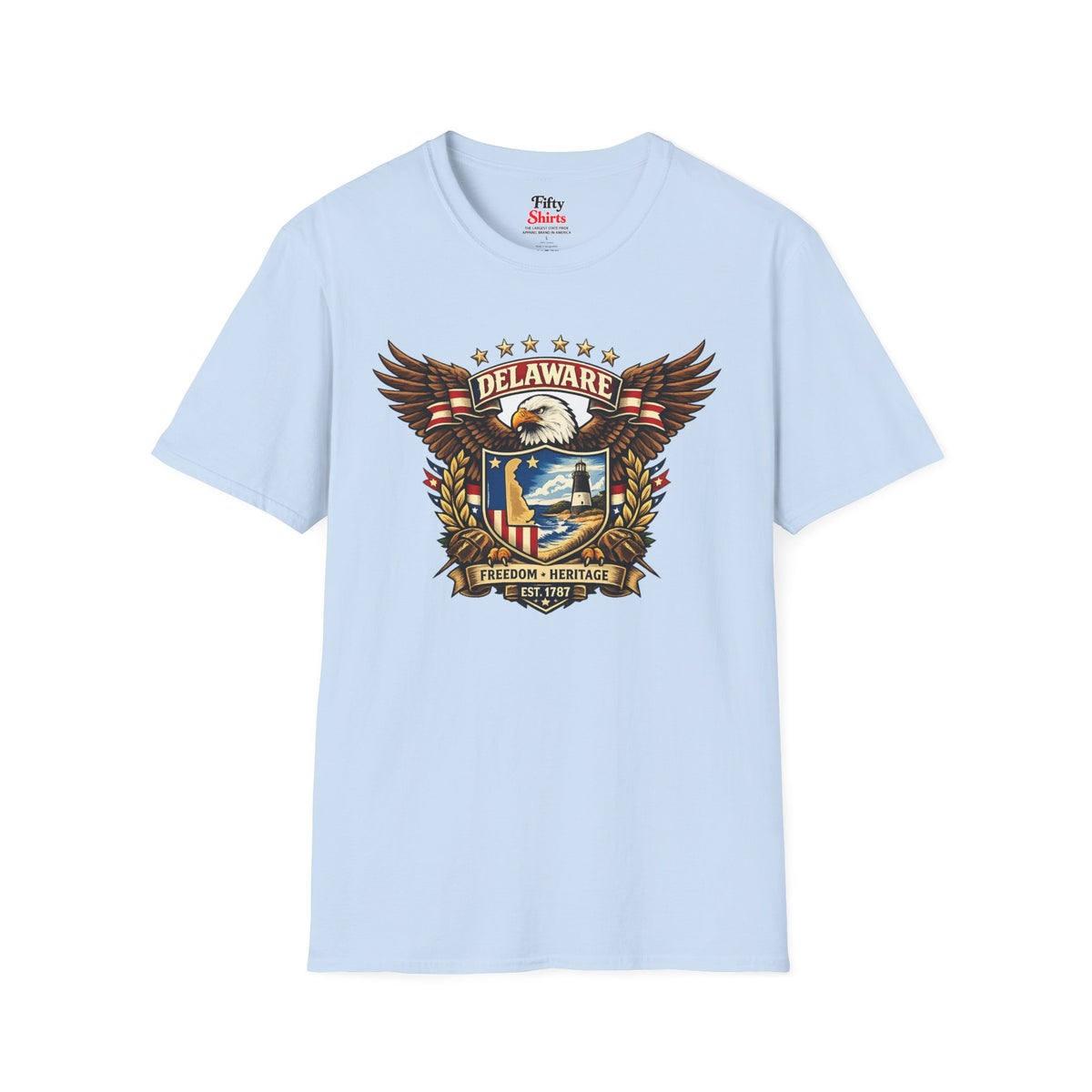 Delaware American Eagle Unisex Softstyle T Shirt State Pride Graphic Tee Collections FS03