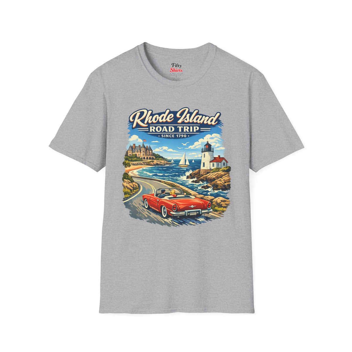 Rhode Island Road Trip Unisex Softstyle T Shirt State Pride Graphic Tee Collections FS03