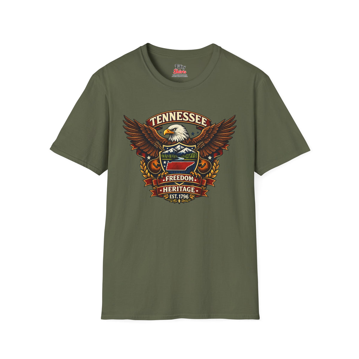 Tennessee Americana Eagle Unisex Softstyle T Shirt State Pride Graphic Tee Collections FS03