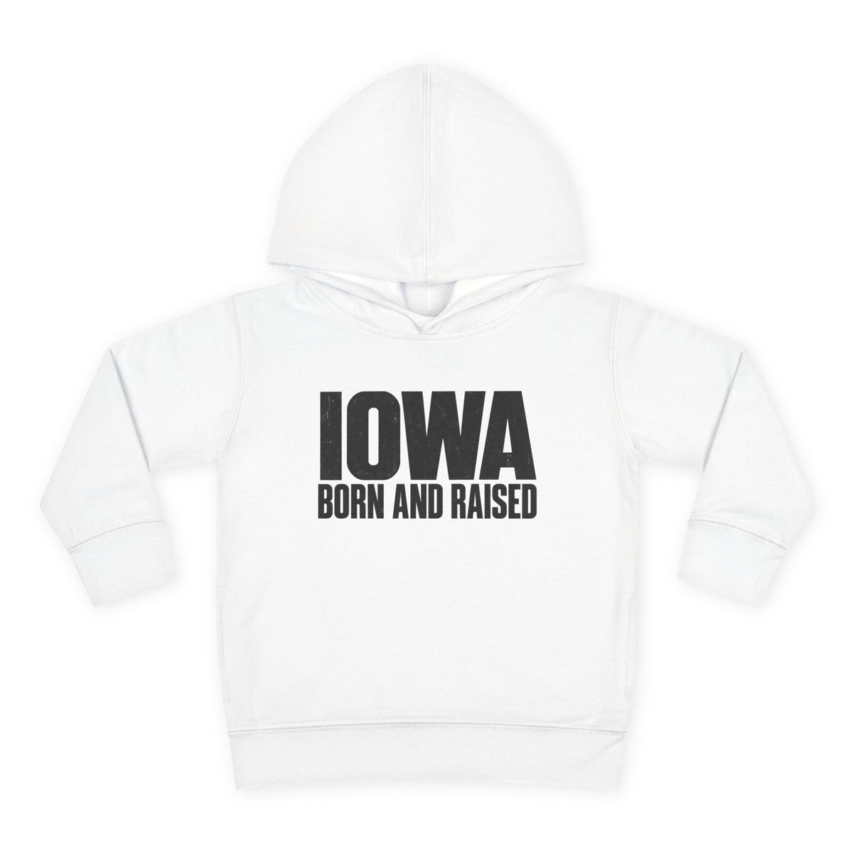 Iowa Born and Raised Modern Midwest Streetwear Unisex Toddler Pullover Fleece Hoodie