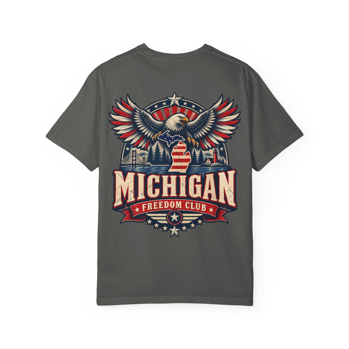 Michigan Freedom Club Unisex Comfort Color 1717 Streetwear Graphic Tee