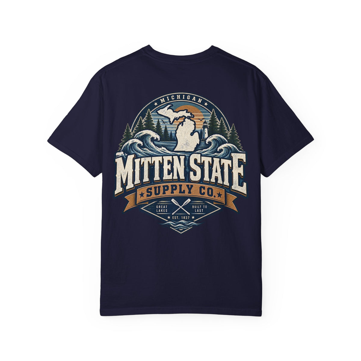 Michigan Mitten State Supply Co. Unisex Comfort Color 1717 Streetwear Graphic Tee