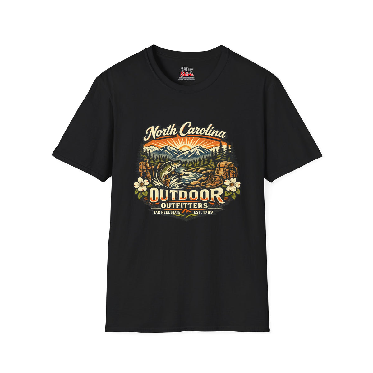 North Carolina Outdoor Outfitters Unisex Softstyle T Shirt State Pride Graphic Tee Collections FS03