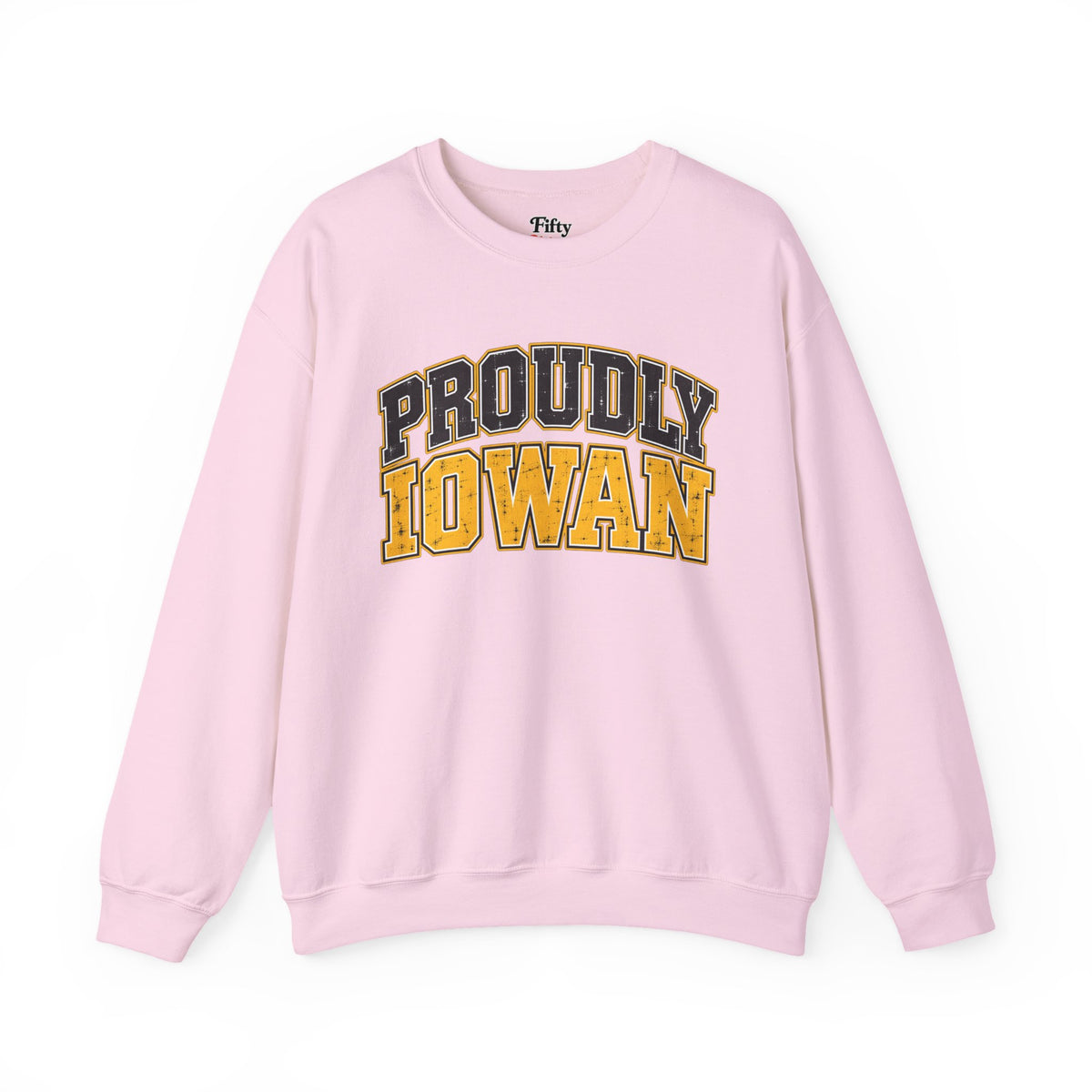 Proudly Iowan Iowa Unisex Crewneck Sweatshirt State Name Graphic