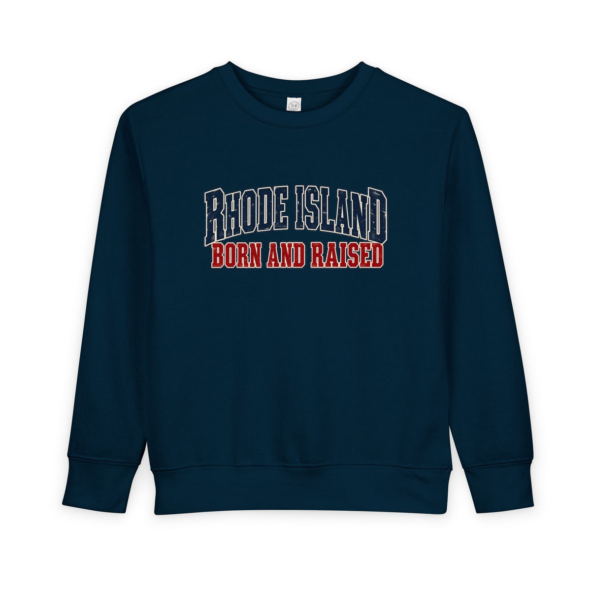 Rhode Island Born and Raised New England Americana Unisex Toddler Sweatshirt