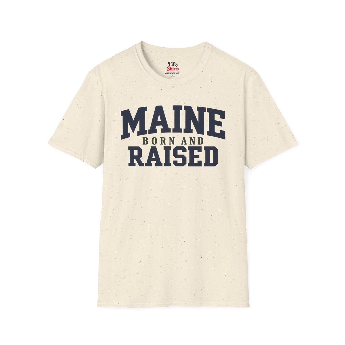 Maine Born and Raised Unisex Softstyle T Shirt State Name Graphic Tee
