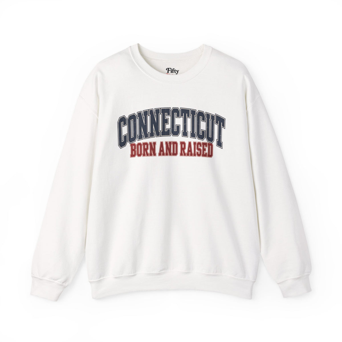 Connecticut Born and Raised Retro Collegiate Unisex Sweatshirt Graphic