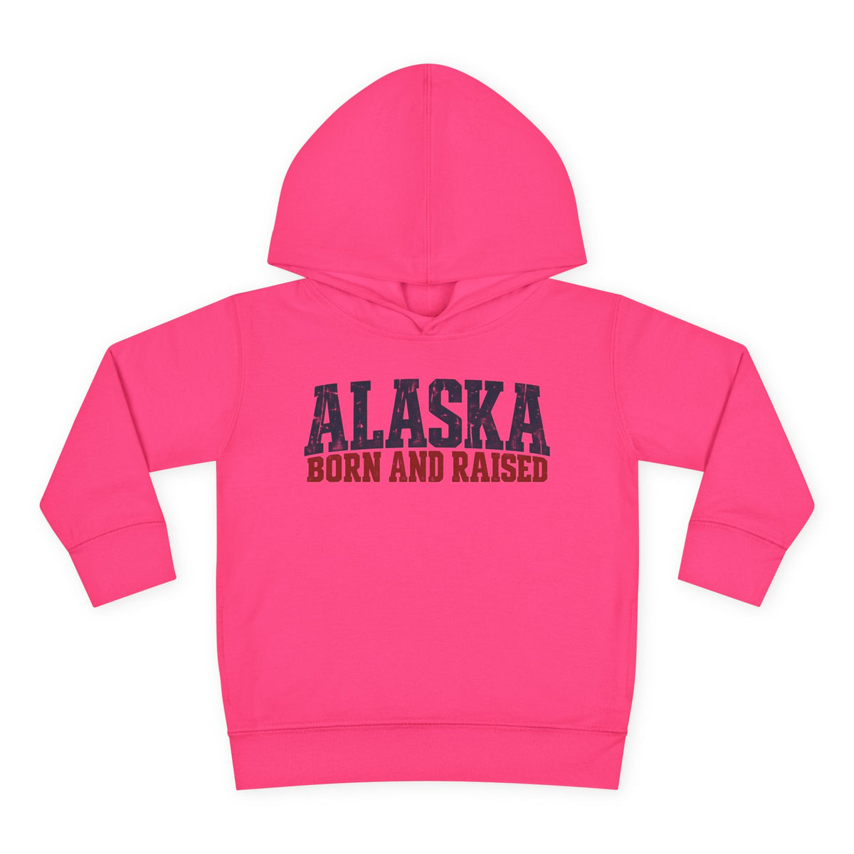 Alaska Born and Raised Bold Northern Workwear Unisex Toddler Pullover Fleece Hoodie