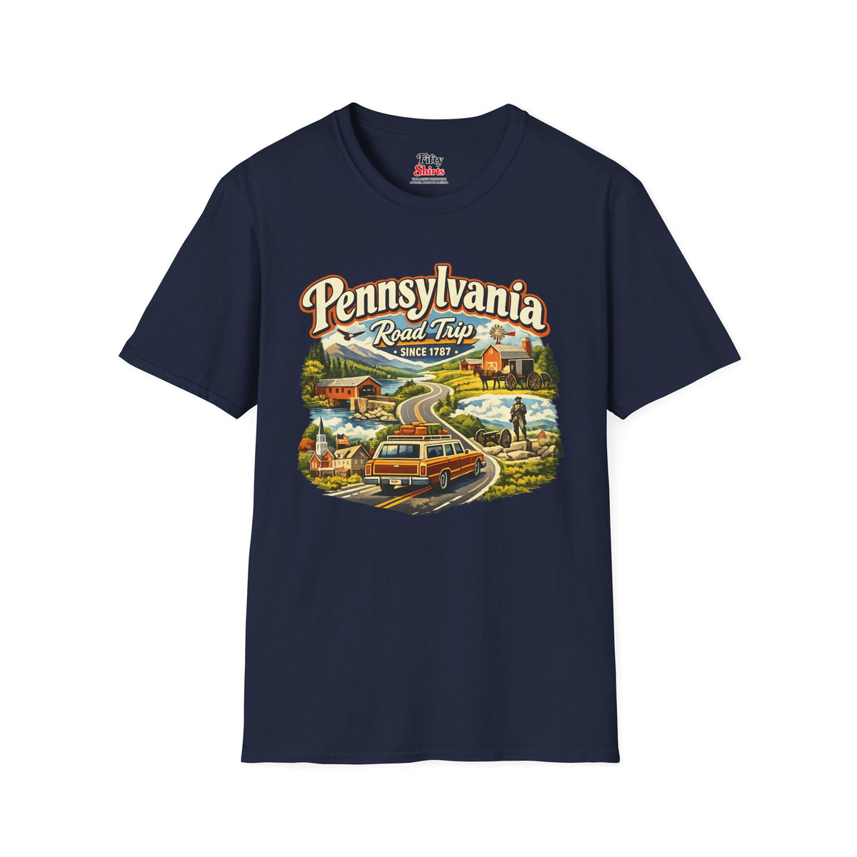 Pennsylvania Road Trip Unisex Softstyle T Shirt State Pride Graphic Tee Collections FS03
