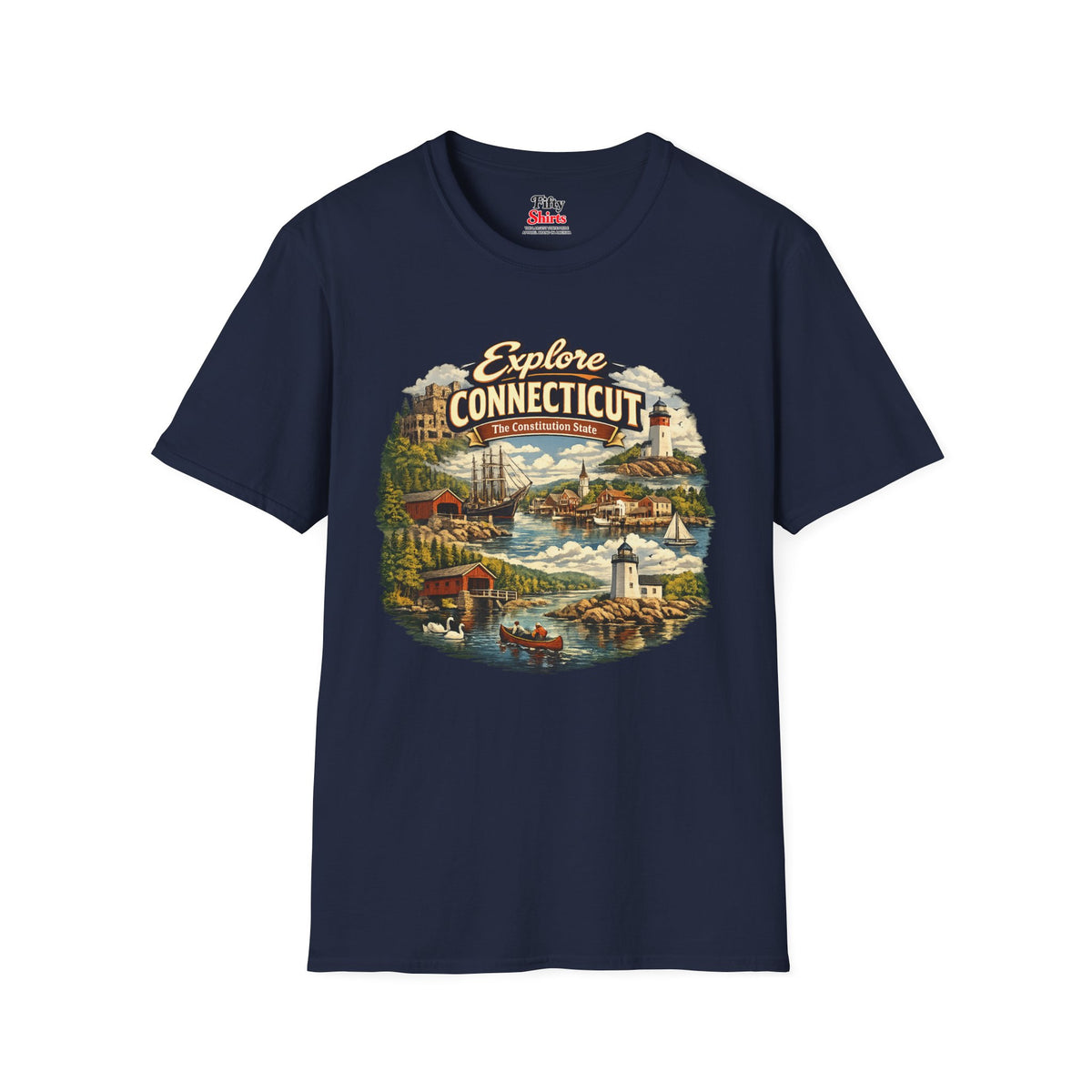 Explore Connecticut Unisex Softstyle T Shirt State Pride Graphic Tee Collections FS03