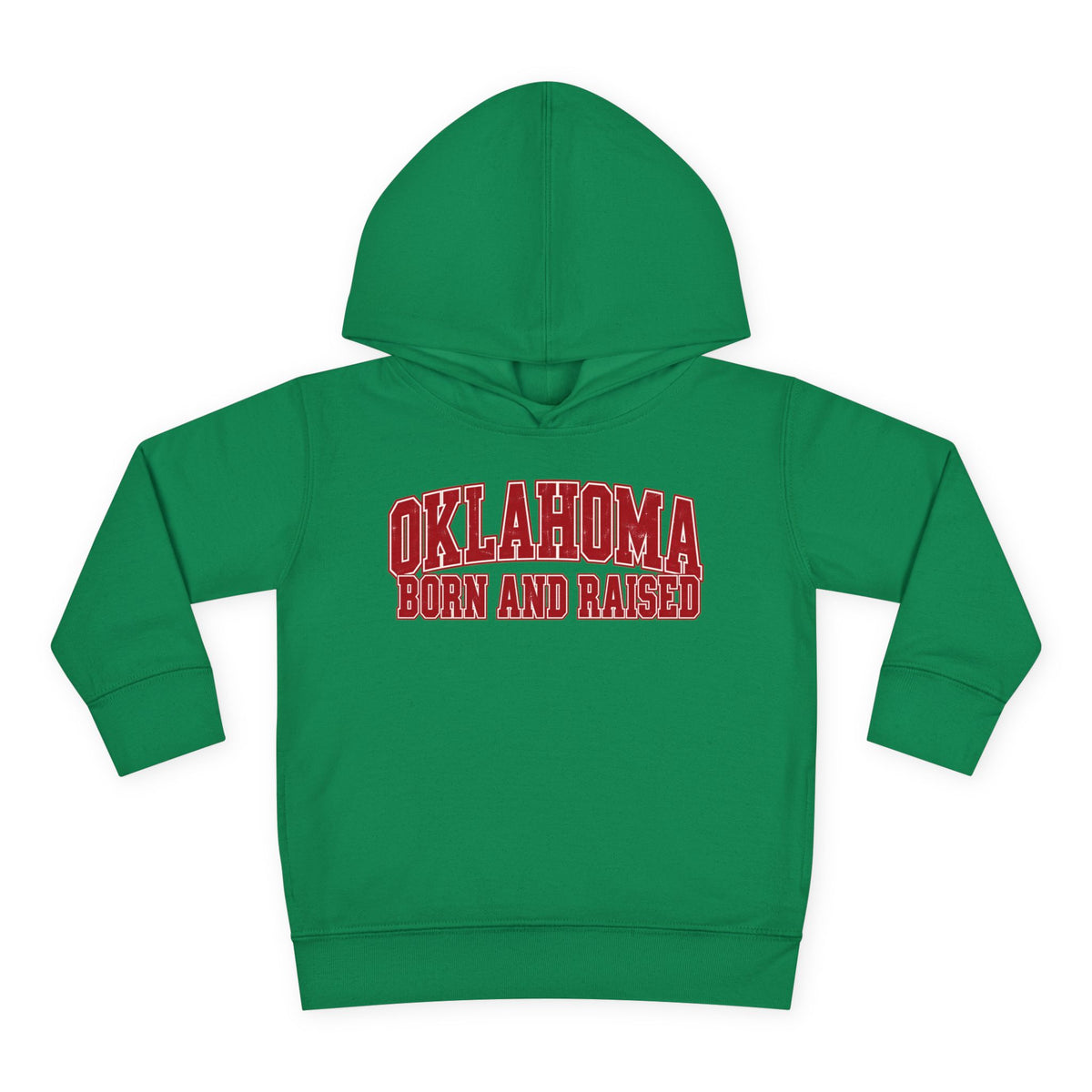 Oklahoma Born and Raised Vintage Collegiate Unisex Toddler Pullover Fleece Hoodie