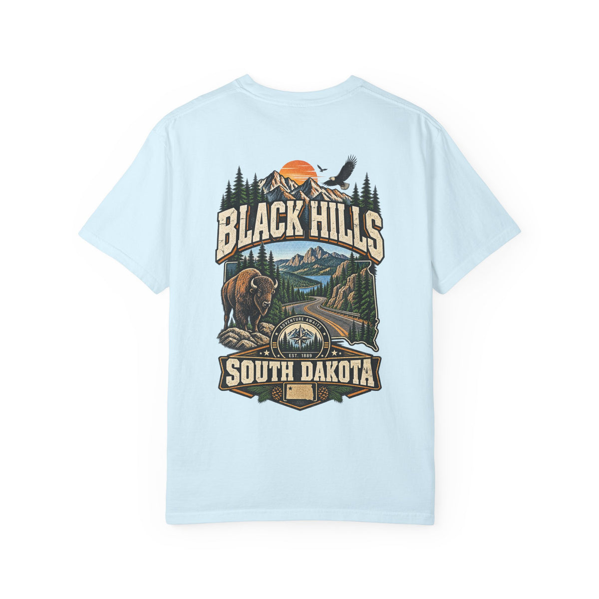 Black Hills South Dakota Unisex Comfort Color 1717 Streetwear Graphic Tee