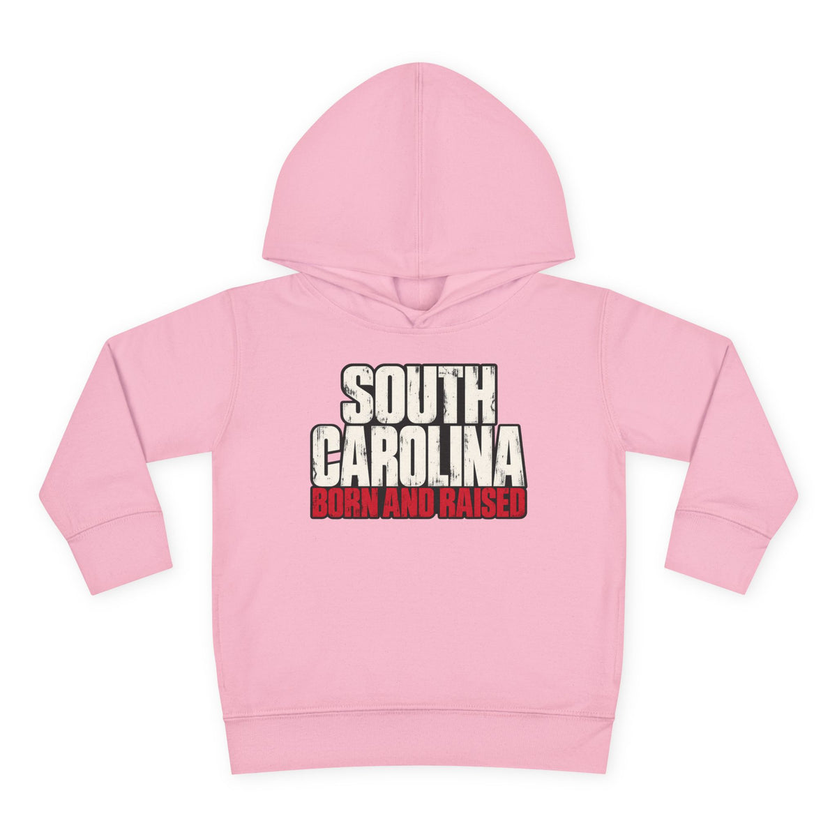 South Carolina Born and Raised Southern Streetwear Unisex Toddler Pullover Fleece Hoodie